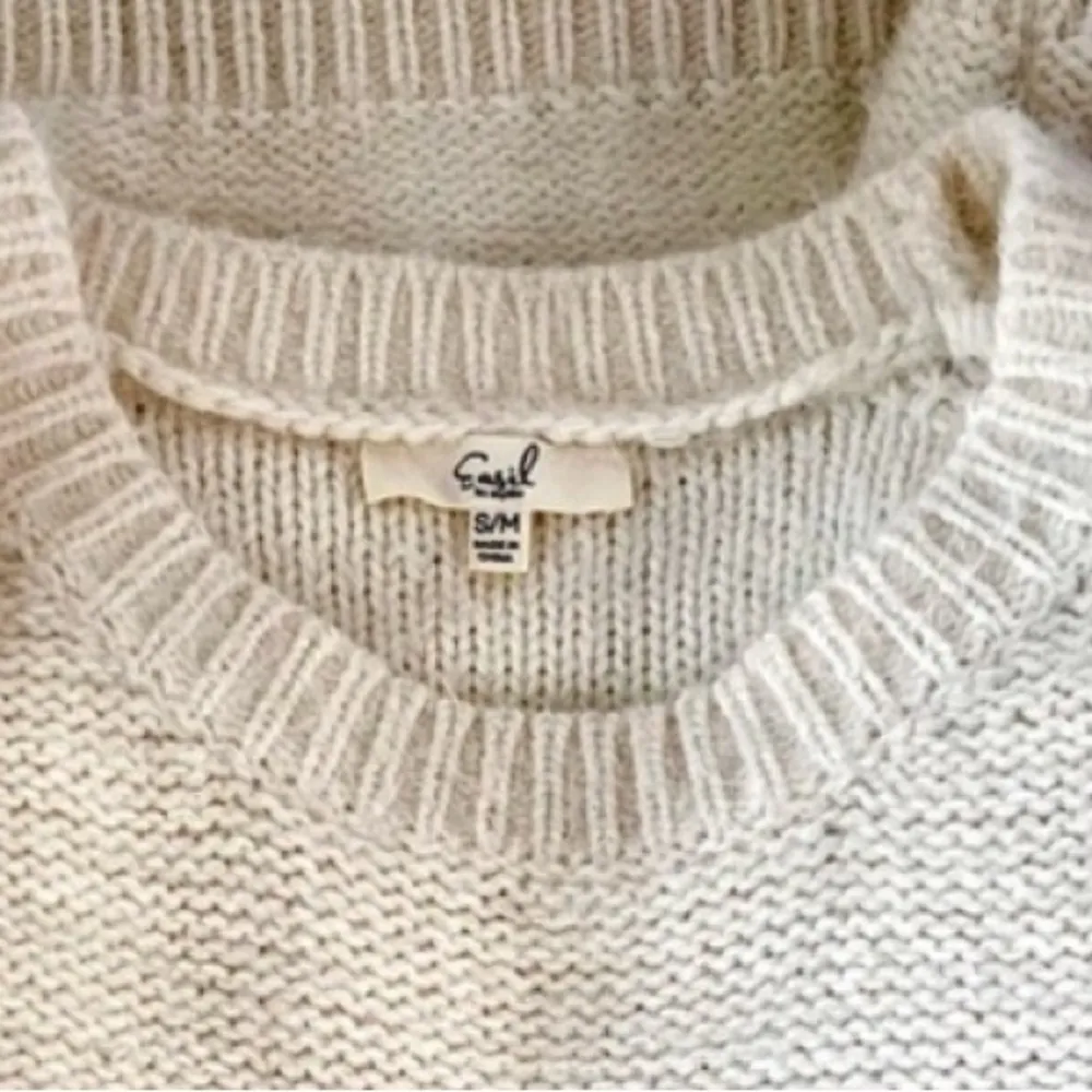 White Sweater with Cold Shoulder & Accent Faux Pearl beaded Design - Image 8