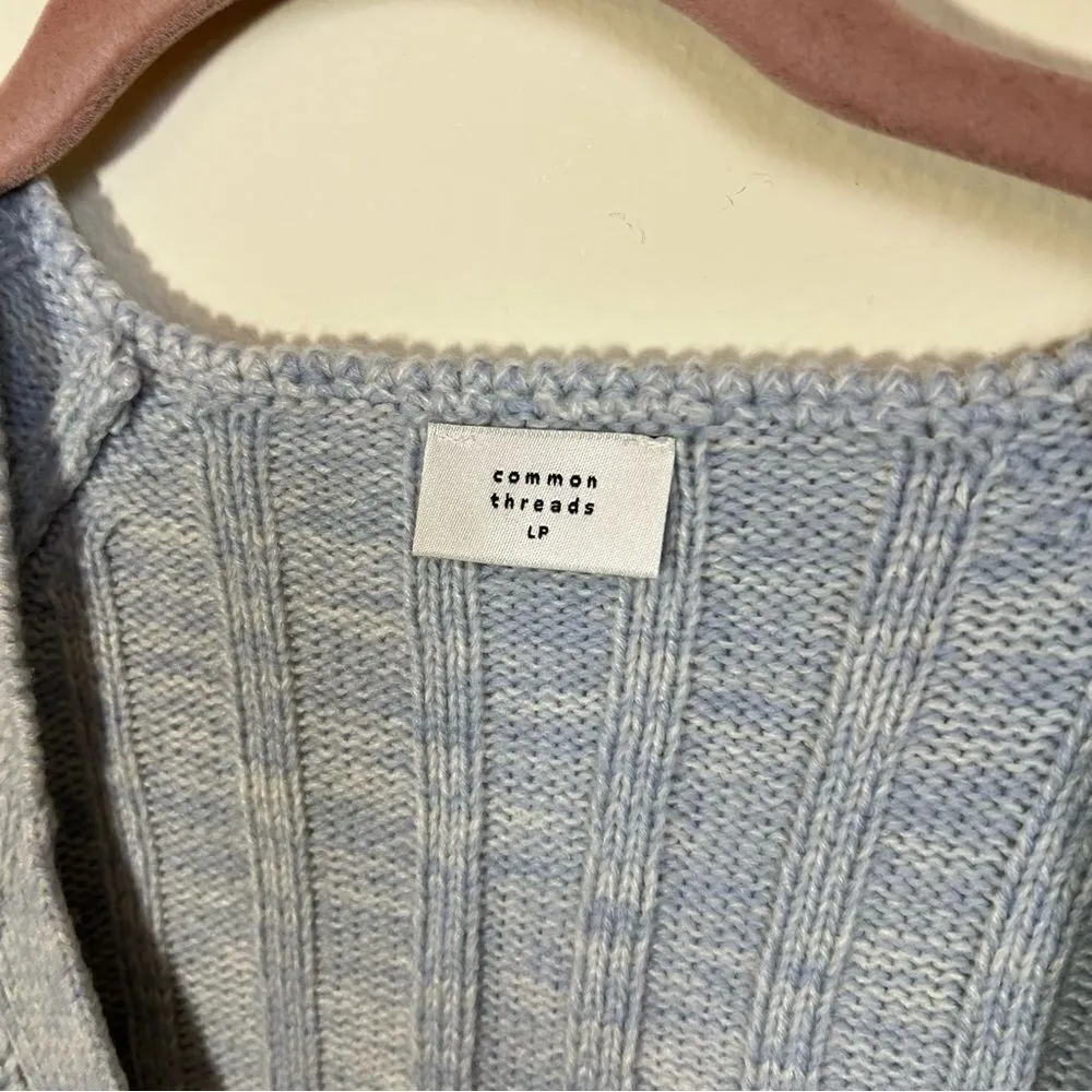 ✨ Common Threads Women’s Light Blue Cardigan Sweater Large Petite Blue Size undefined - Image 3