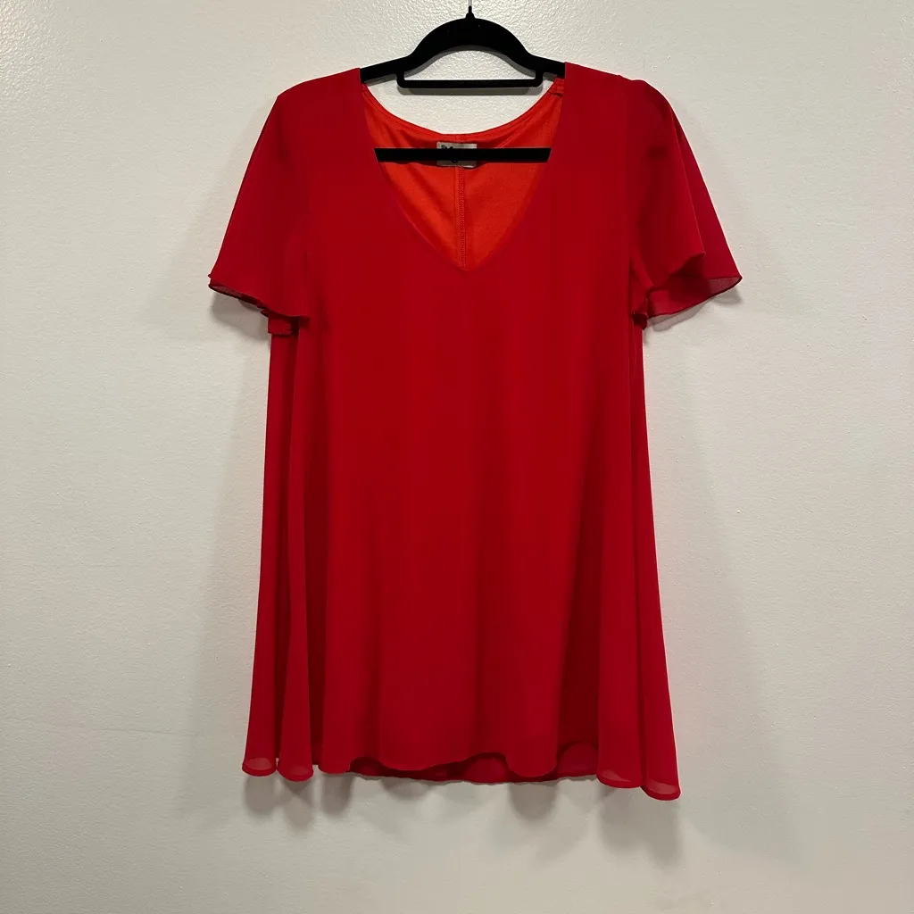 Show me your mumu dress!  Chic red V-Neck Mini Dress size small - Image 3