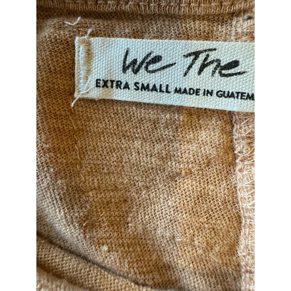 We The Free Shirt Women XS Tan Orange Crew Neck Short Sleeve Be My Baby Tee Sexy - Image 10