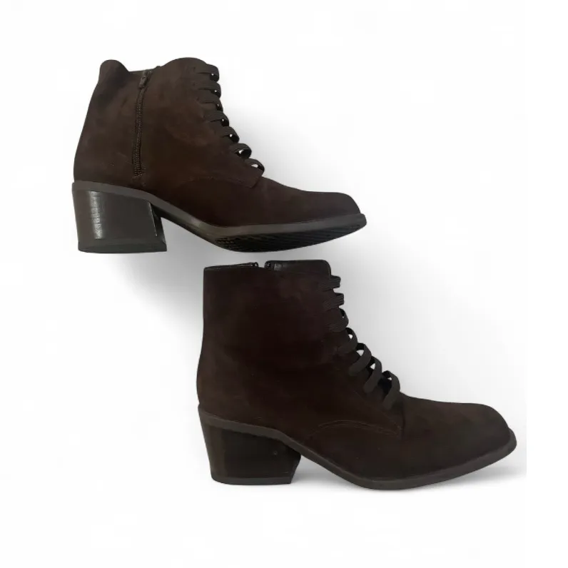 Aerosoles Brown Leather Booties Women’s size 8 Faux Lace Whimsigoth Fairy - Image 2