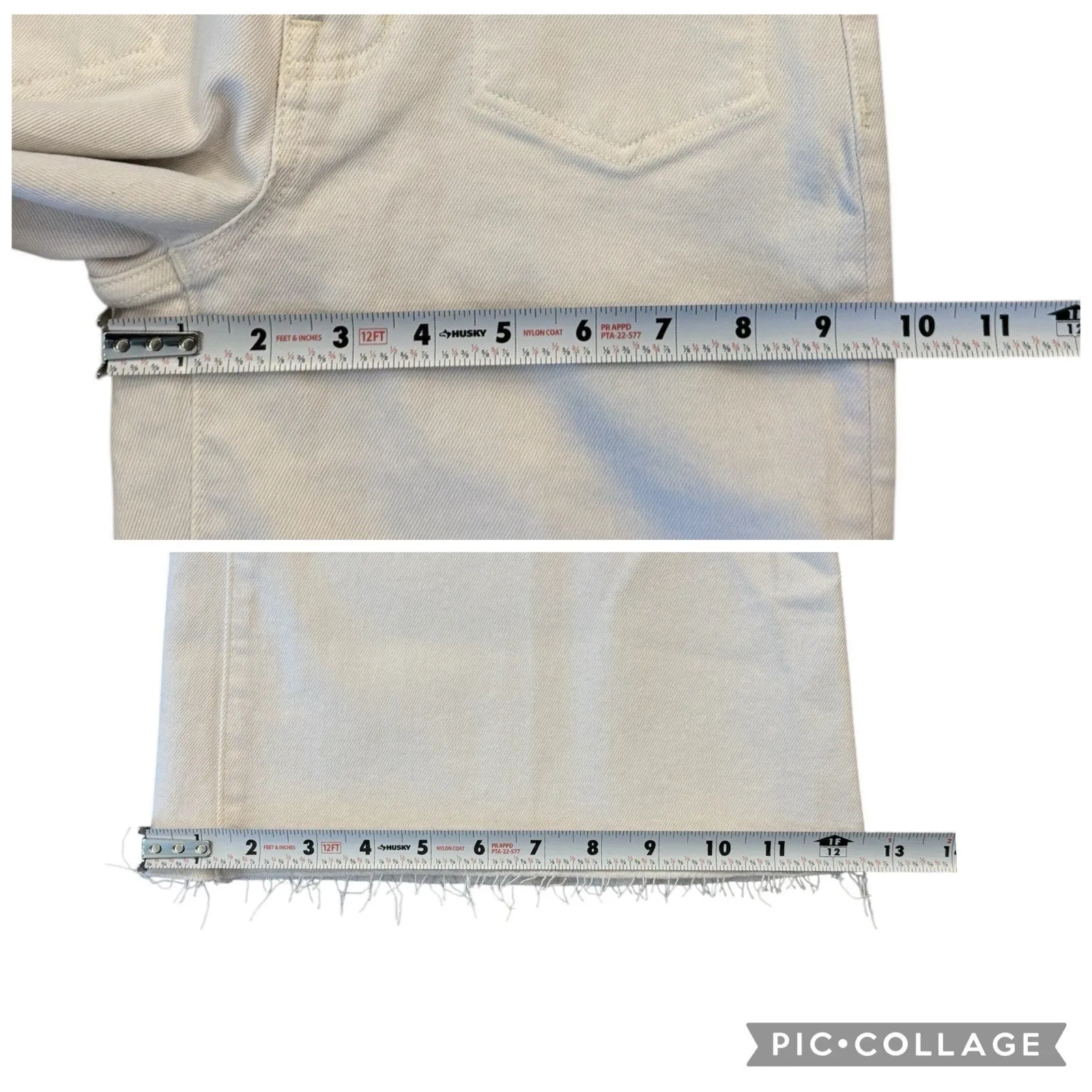 Madewell Flared Wide-Leg Crop Jeans Raw Hem High Waist White Ivory Size 23 NEW - Image 8