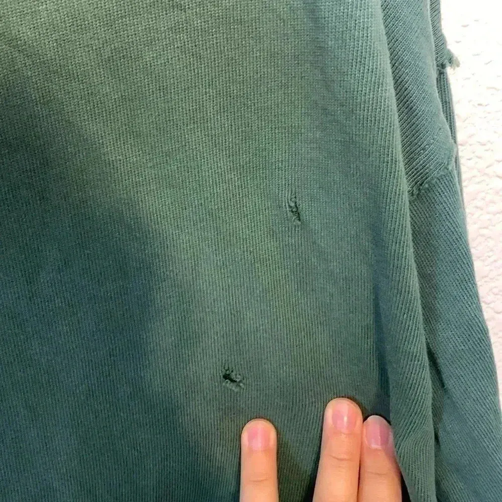 Aerie green tie strap sweatshirt sz XL *flaw comfy cozy loungewear athleisure - Image 7