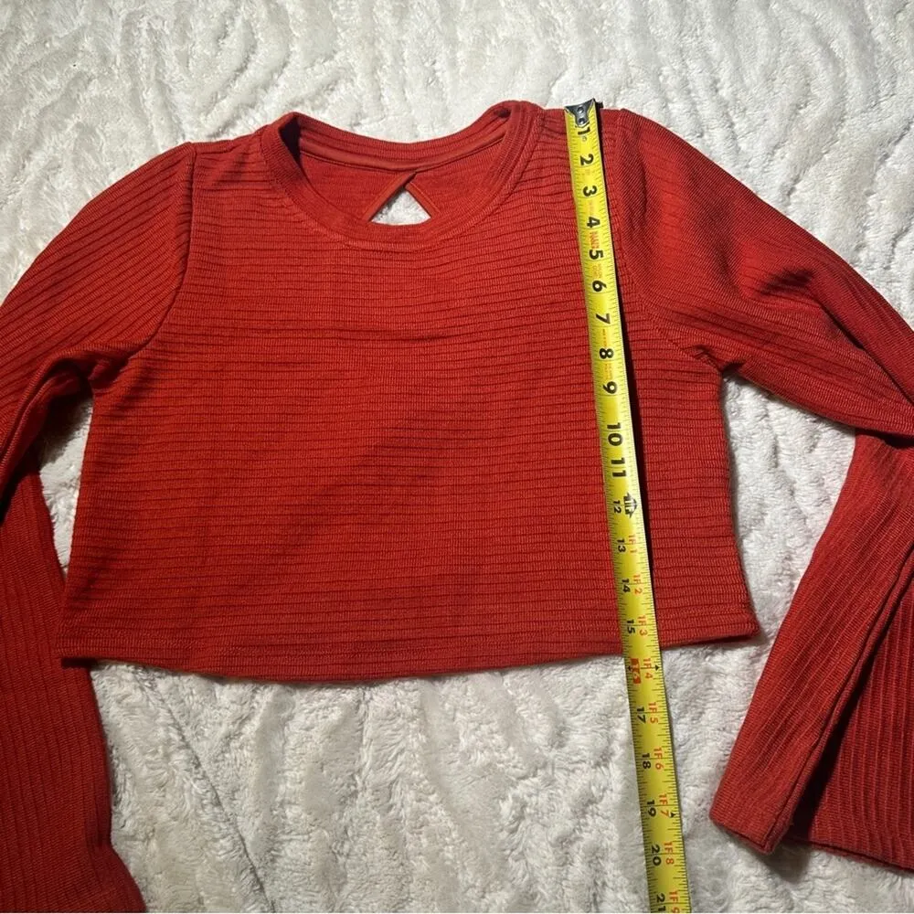 Band Of The Free Size Small Rust Orange Long Sleeve Flare Crop Top Boho Gypsy - Image 11