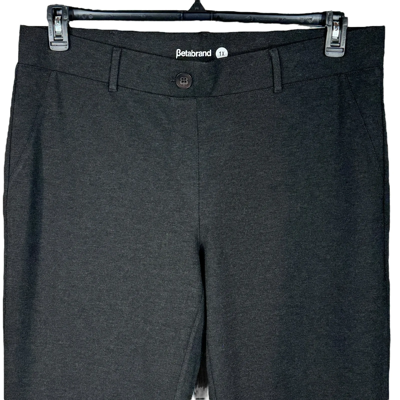 Betabrand 1X-Large Bootcut Classic Dress Yoga Pants Pull-On Ponte Gray Charcoal - Image 2