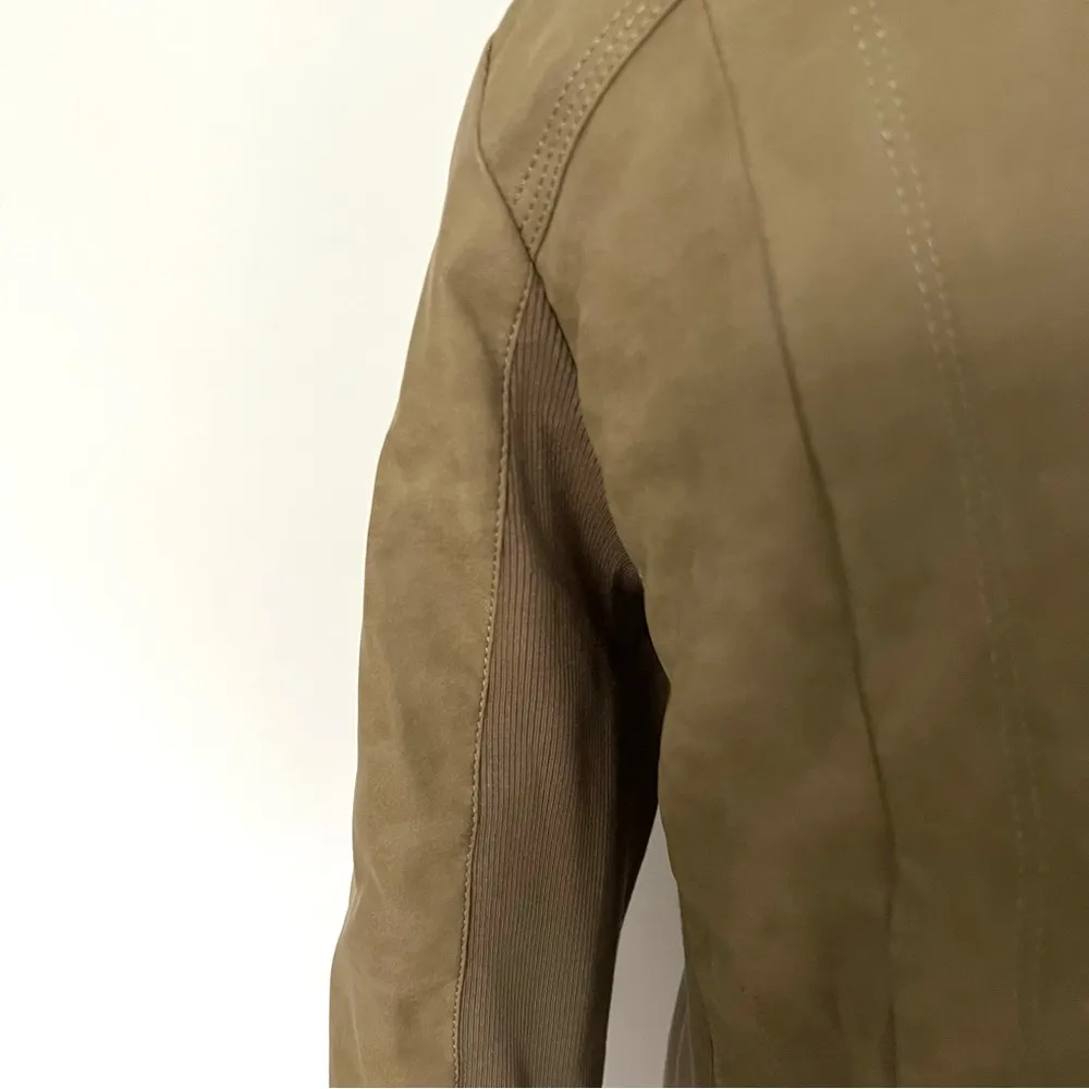 Marc New York by Andrew Marc Olive Army Green Moto Jacket Size M - Image 8