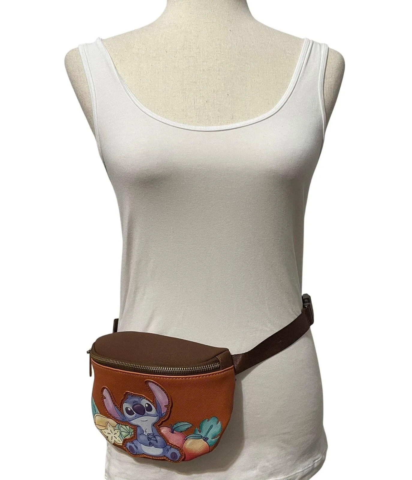 Loungefly Disney Lilo Stitch Fanny Pack Belt Bag BoxLunch Exclusive Brown Multi - Image 3