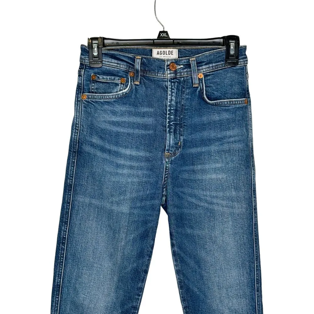 Agolde Women's Jeans Roxanne Super High Rise Skinny Denim Dark Wash Blue Size 25 - Image 4