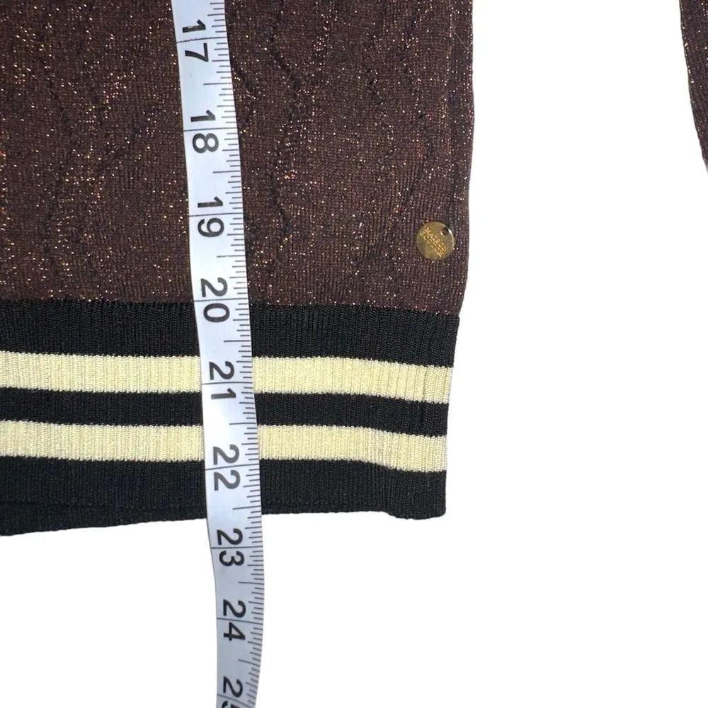 Scotch & Soda Maison Scotch Voila Brown Shimmery Pullover Sweater SMALL - Image 6
