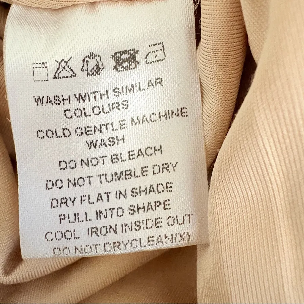 Meshki Bodysuit Stretchy Straps Cheeky Bottom Tan Size XS - Image 9