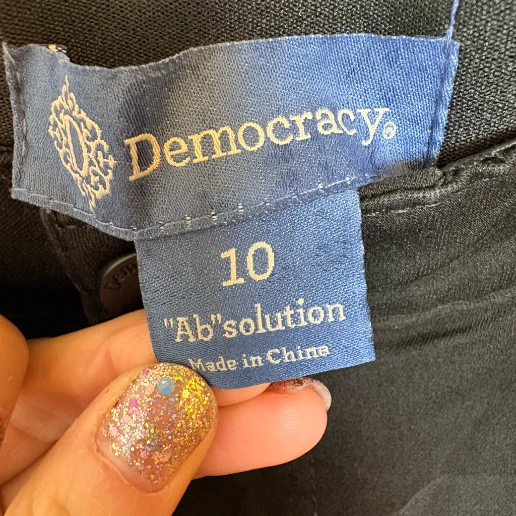 Democracy Black Denim Ab Solution Skinny Jeans Minimalist Everyday Size 10 - Image 4