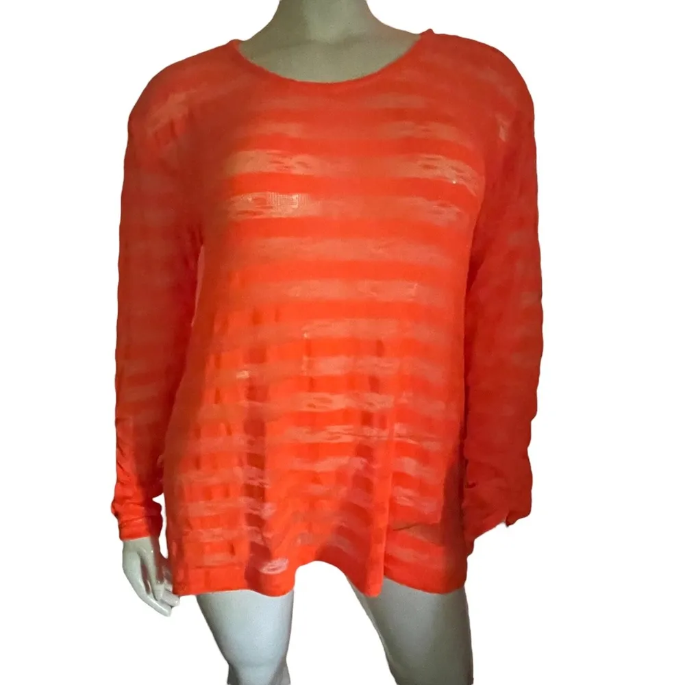 Oakley sheer striped long sleeve swim coverup - Image 2