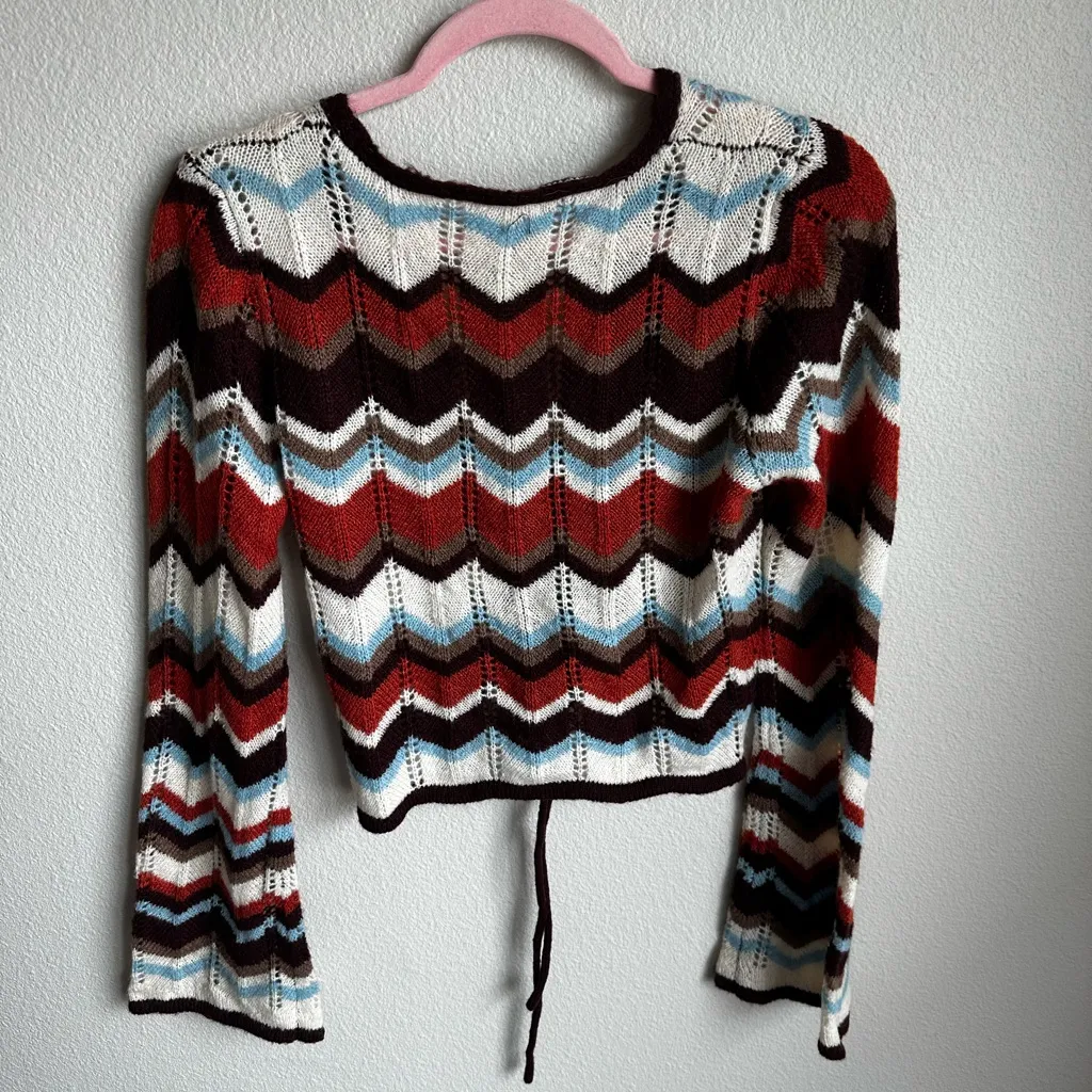 Le Lis Multicolor Chevron Cardigan - Image 5