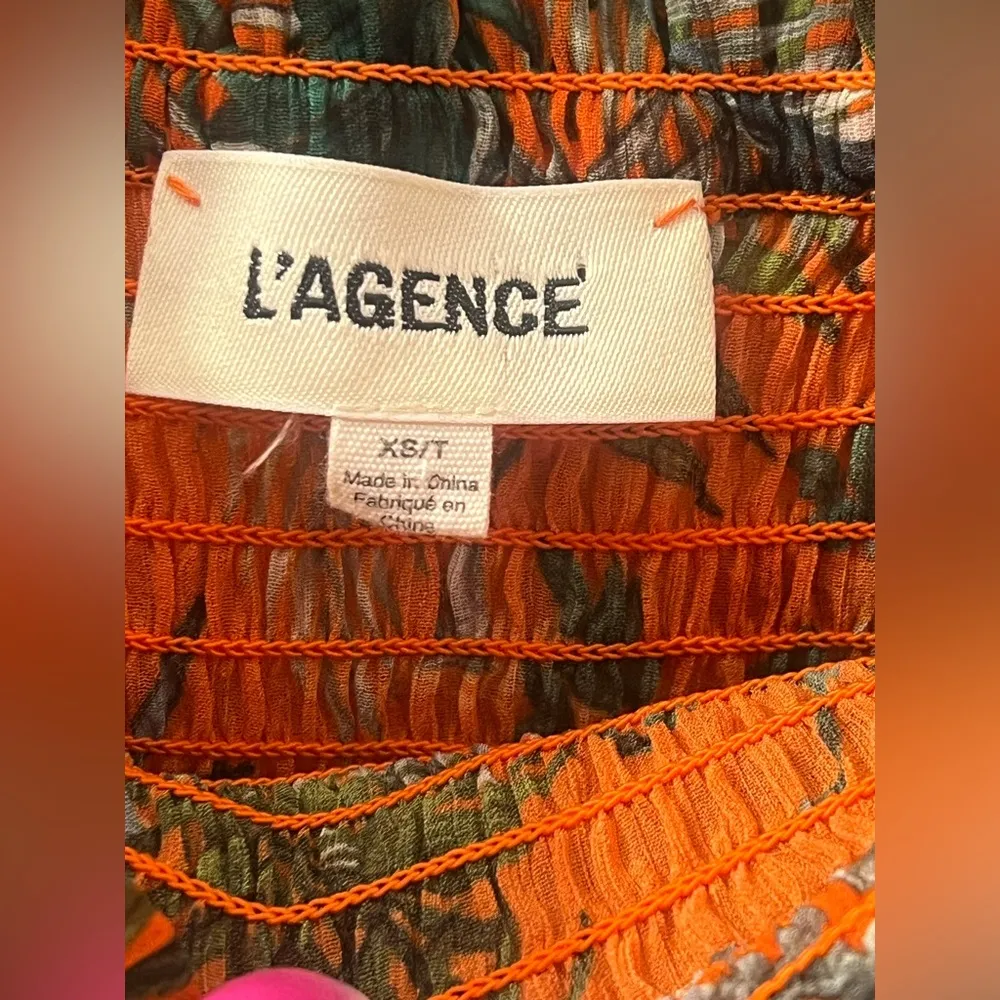 L ‘ AGENCE CECE TOP IN ORANGE MULTI PARROT 🦜 - Image 9