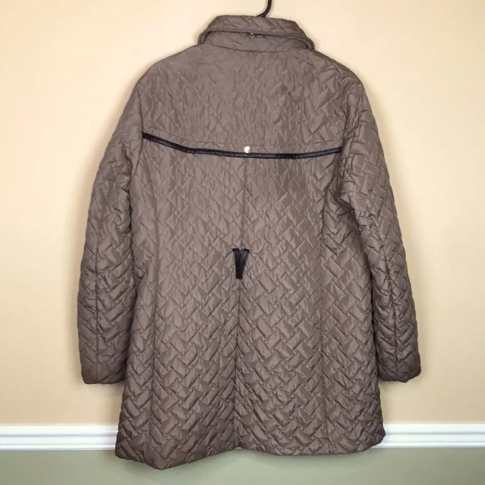 Cole Haan Signature Women’s Tan Quilted Long Line Puffer Jacket - Image 6