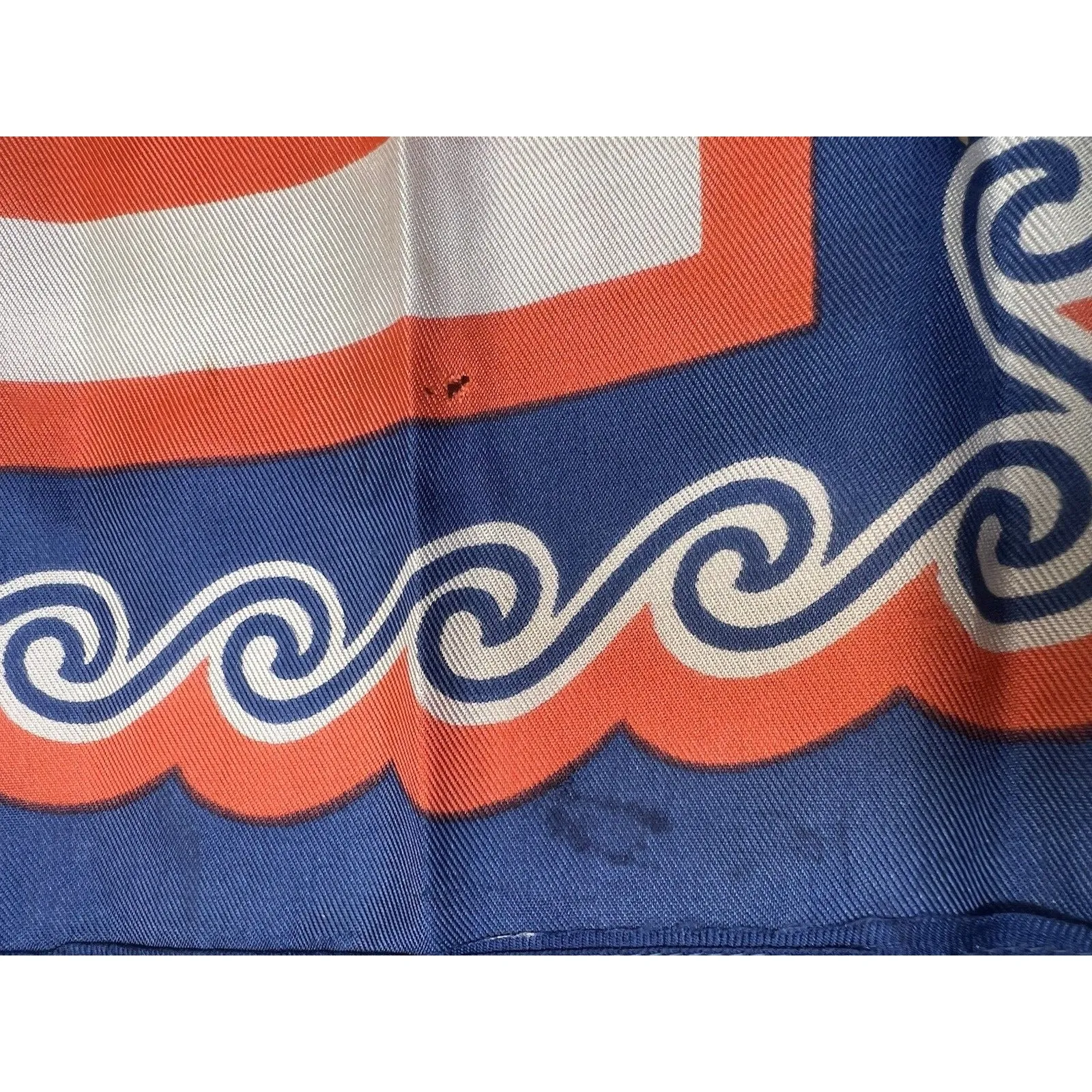 Rudi Gernreich Women Acetate Scarf Blue Red White 51" Vintage Made In Italy READ - Image 3