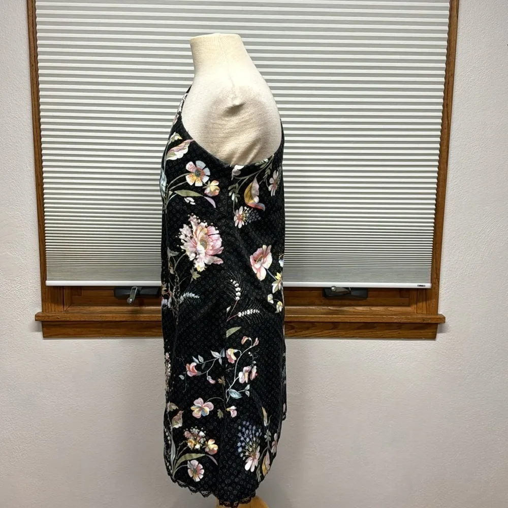 Anthropologie Maeve Ashbury Black Floral Studded One Shoulder Dress - Image 8