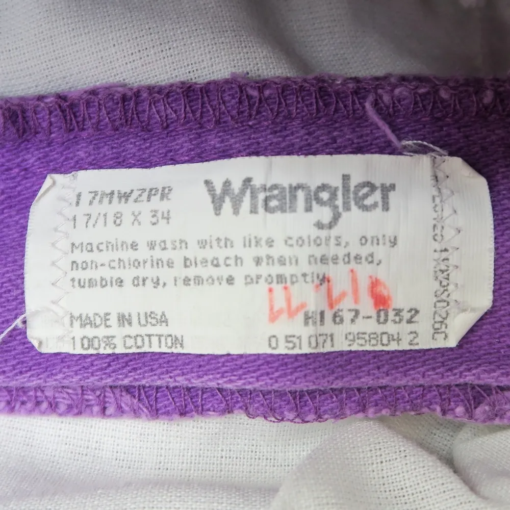 Vintage 80s Wrangler Purple High Waisted Jeans - Image 7