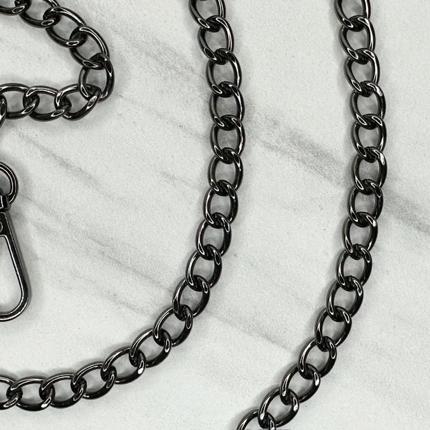 Black Chain Link Purse Handbag Replacement Strap 47" Crossbody Shoulder ✨ - Image 5