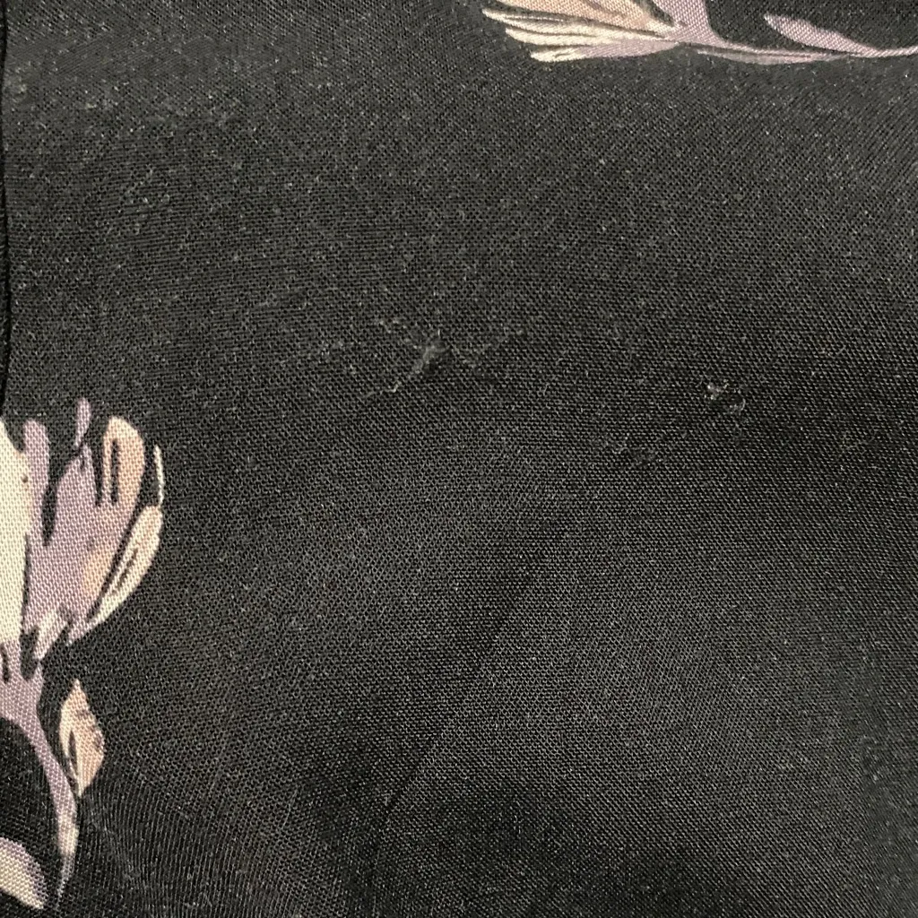 White Crow Black Floral Mini Dress Size Small Open Back - Image 3