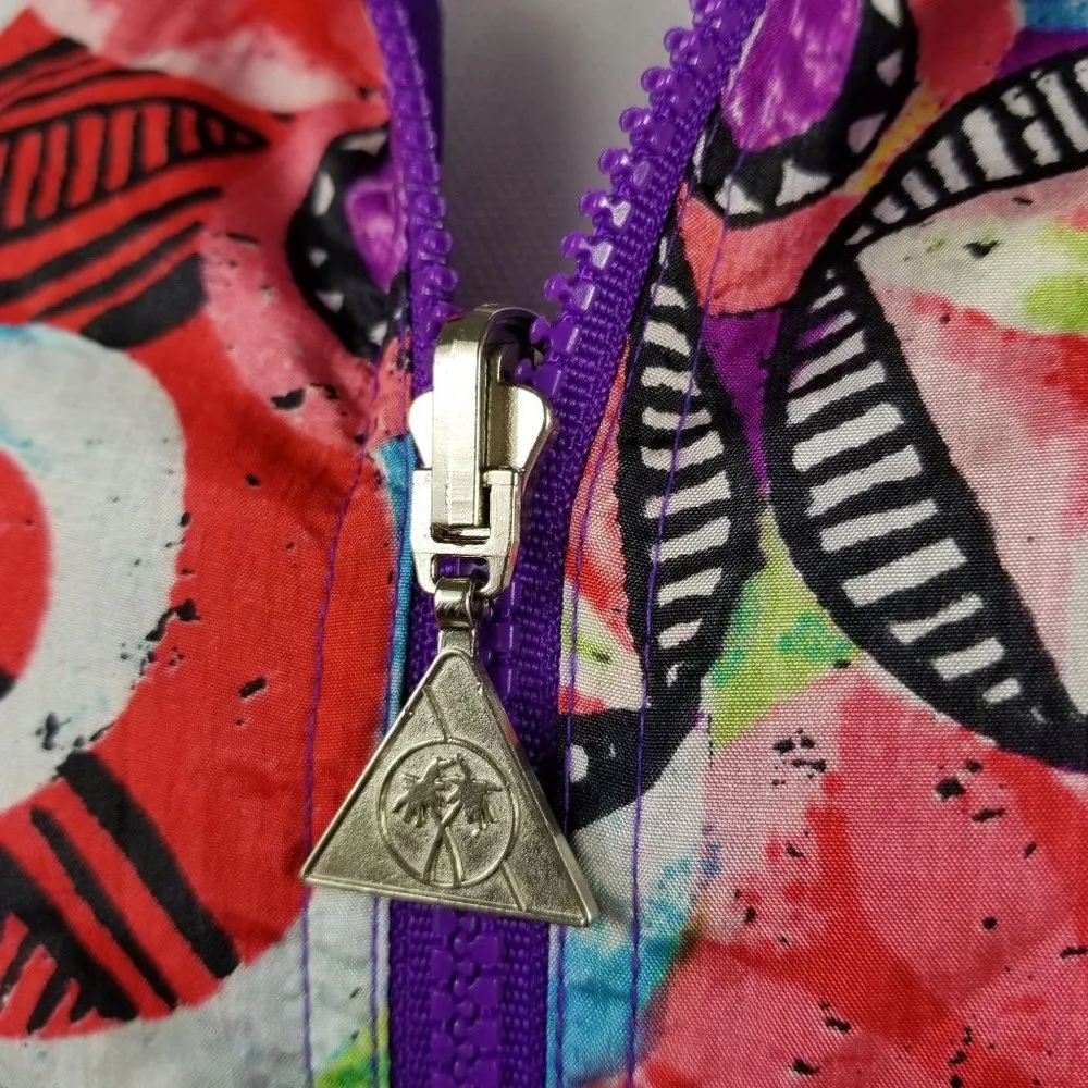 Vintage Medium Multi Color Zip up Wind Breaker - Image 5