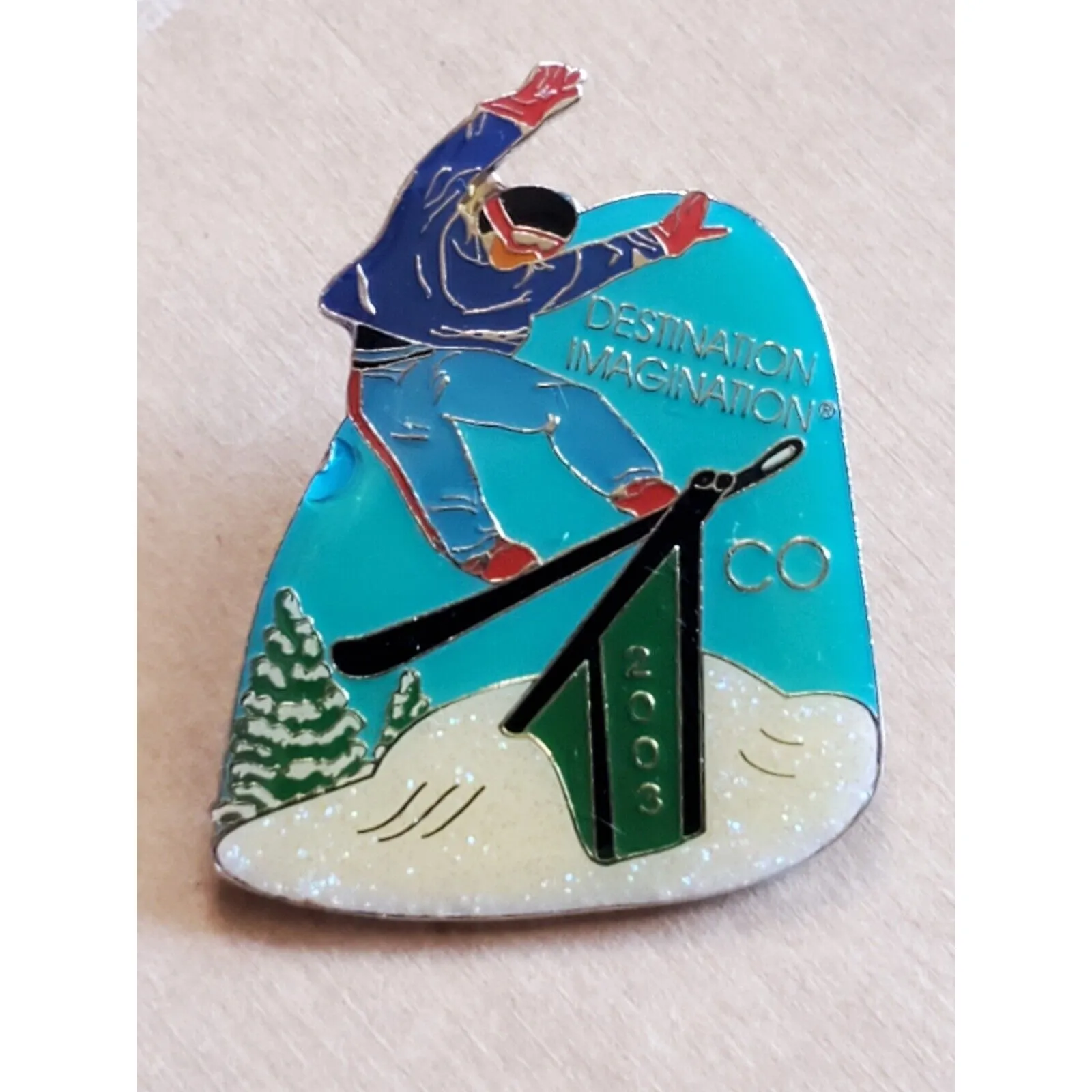 VTG Colorado Destination Imagination Pin Ski Lapel Snowboard Brooch Badge 2003 - Image 3