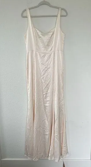 payton satin dress Payton satin bandeau Slip midi Dress in Pink | LAKEYO
