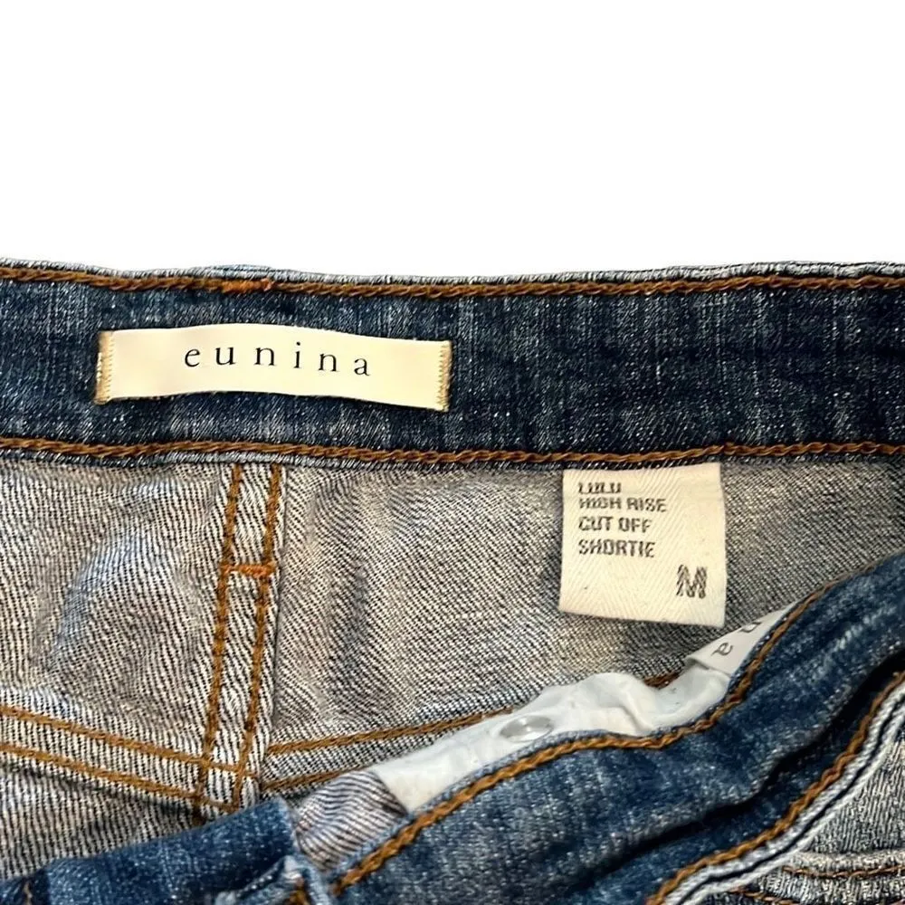 Eunina High Rise cut off distressed denim shorts - Image 6