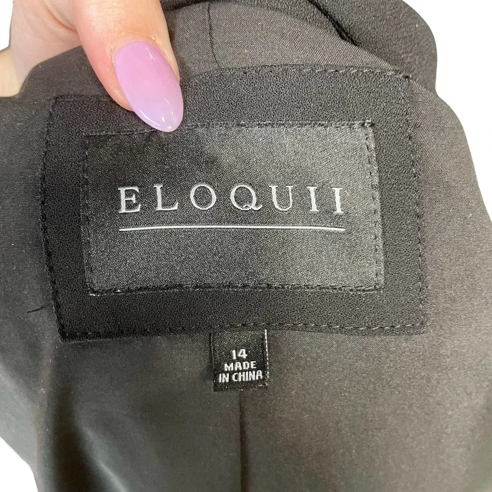 Eloquii Long Essential‎ Blazer in Black Plus Size 14 - Image 9