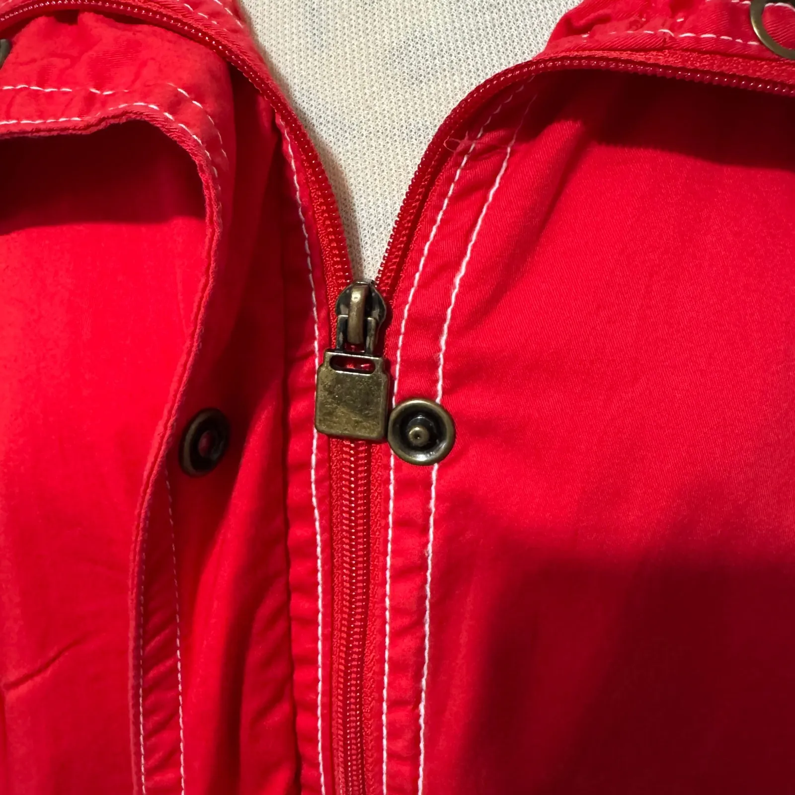 Activology Women Athletic Red Full Zip Jacket Contrasting Stitching Sz 1X Cotton - Image 6