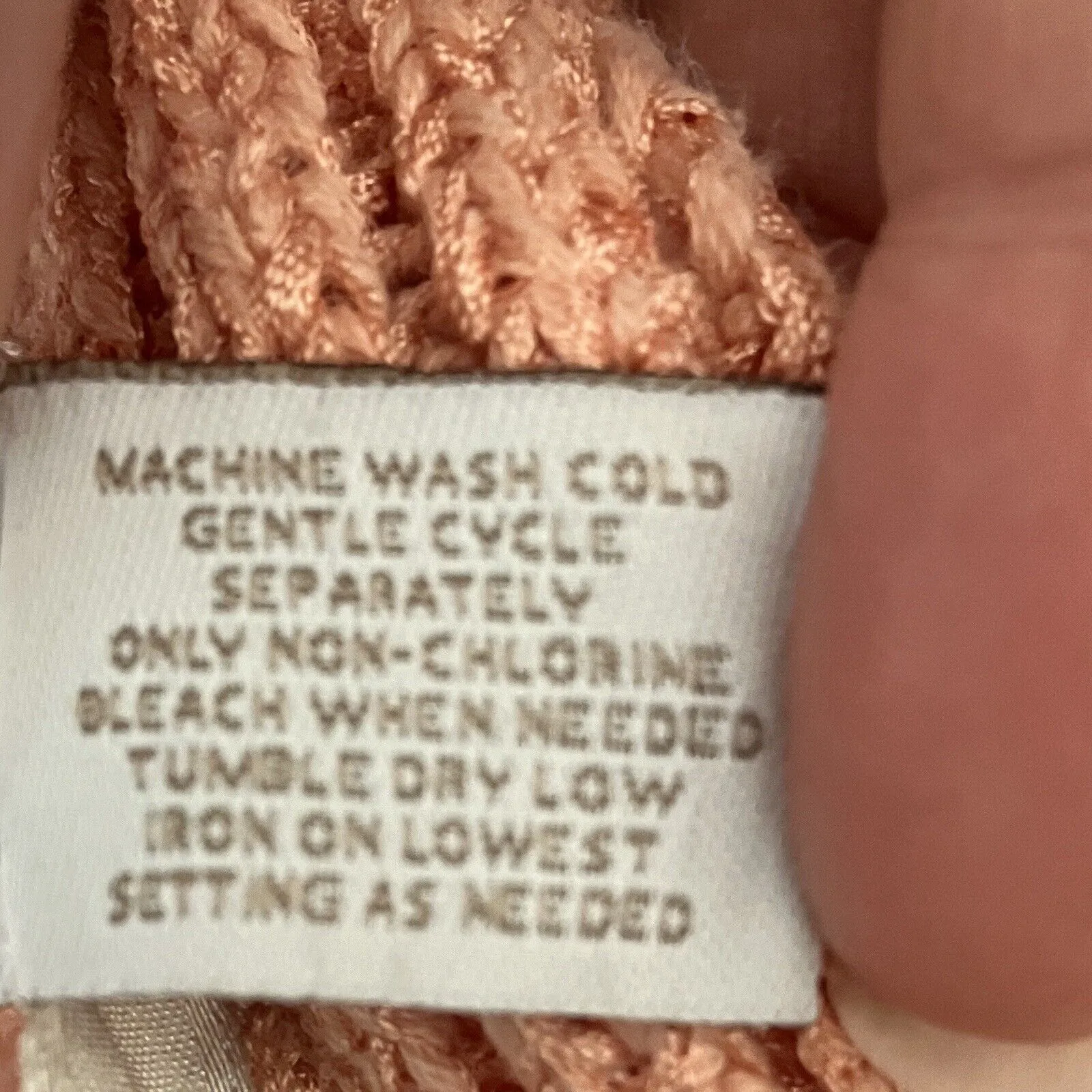 Chico's Sweater Womens 3 (L-XL) Peach Orange Short Sleeve Open Knit Boat Neck - Image 4