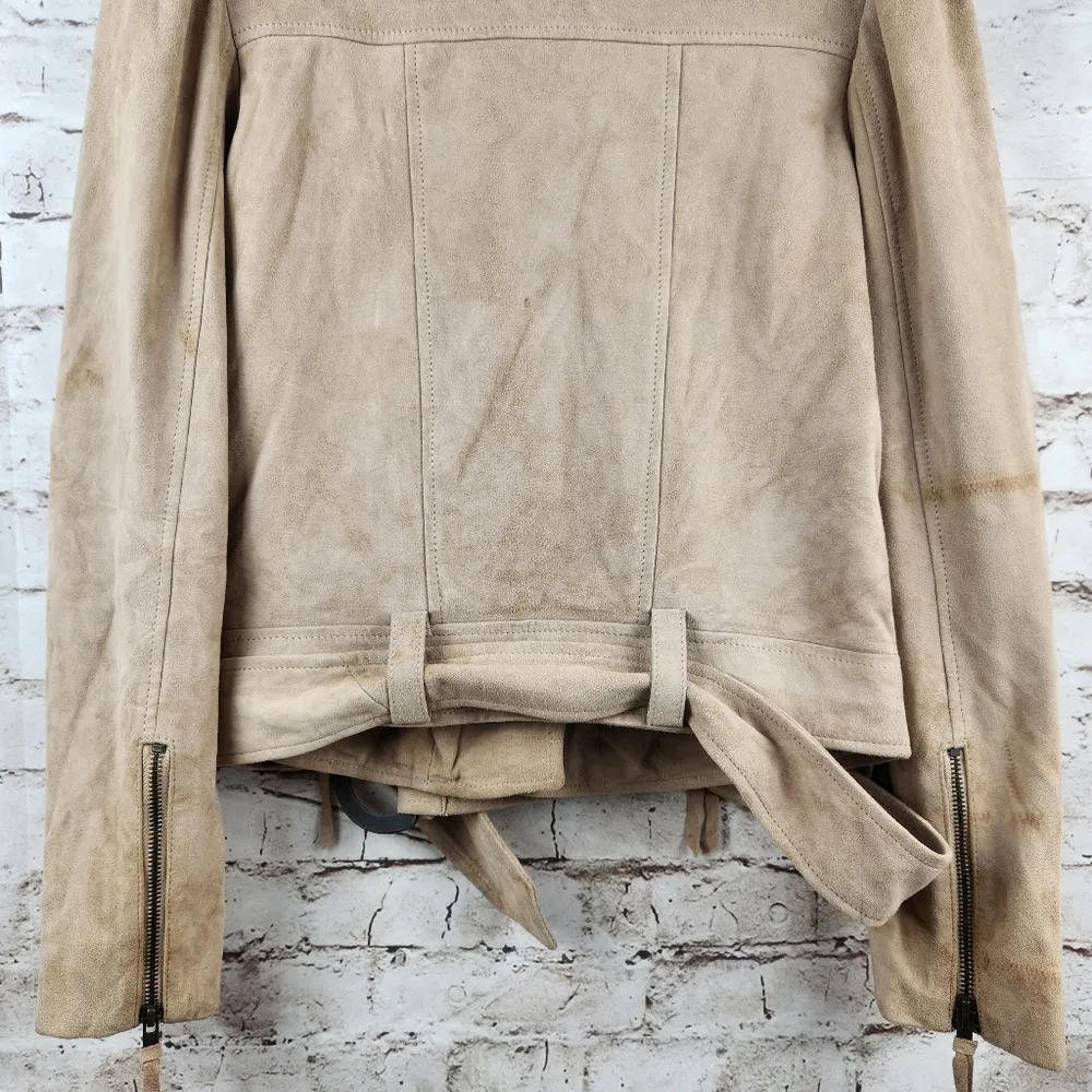 Retrofete Tai Suede Biker Jacket in Tan Size Small NWT - Image 9