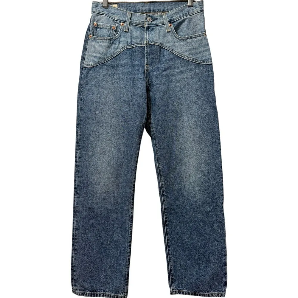 Levi's 501 '90s Medium Wash Denim Mid Rise Cropped Western Blue‎ Jeans Size 27 - Image 4