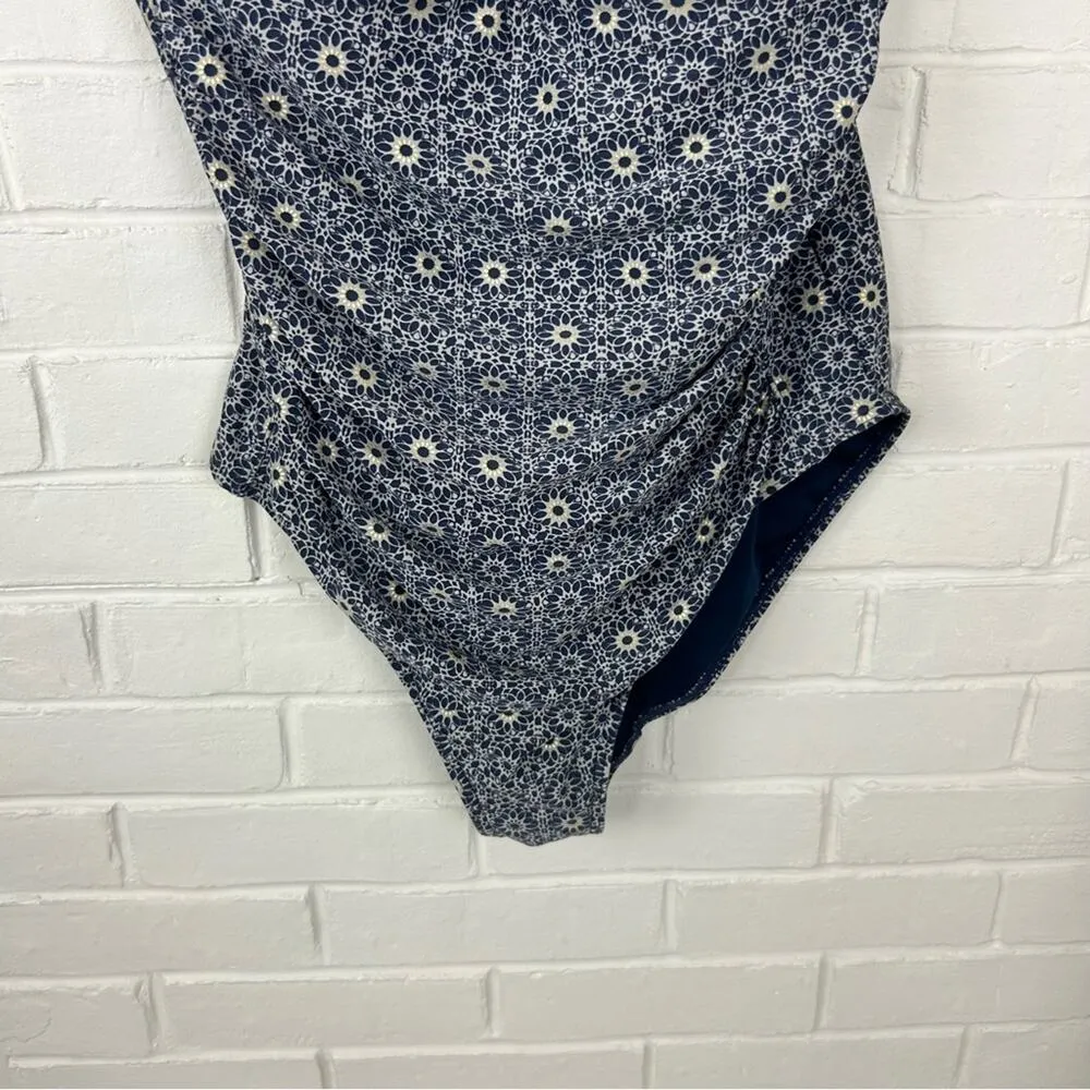 NipTuck Swim Blue Floral Muti Fit Cup One Piece Swimsuit Size US 12 - Image 11