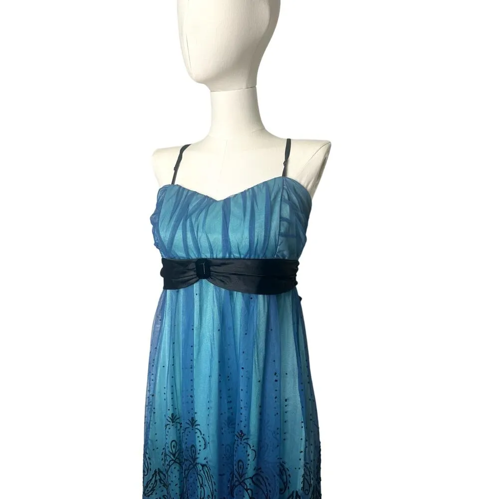 Teeze Me Vintage Y2K Strapless Mini Dress Size Large Fairy Whimsical Blue - Image 6