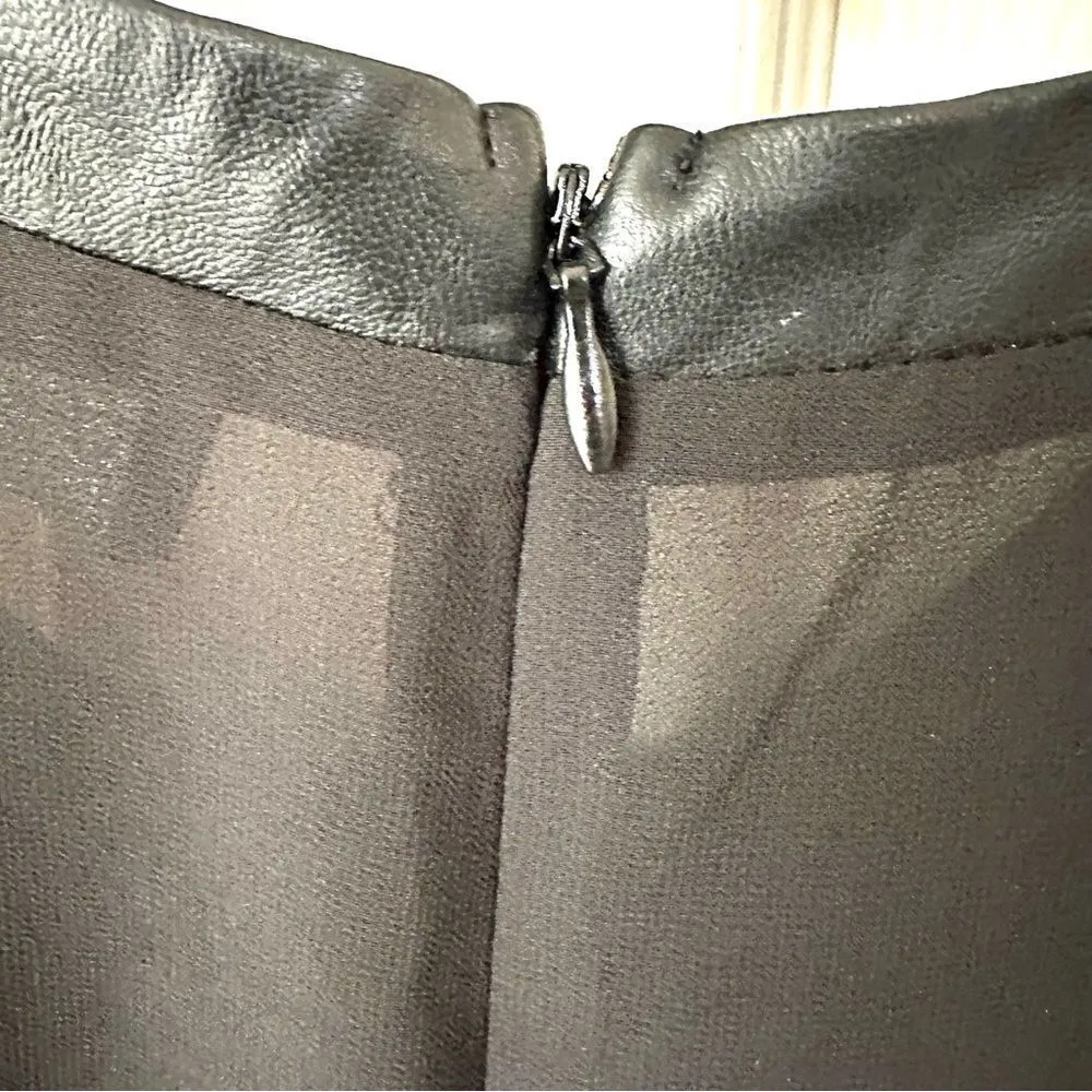 ASTR  sleeveless black tank top with faux leather animal print - Image 10