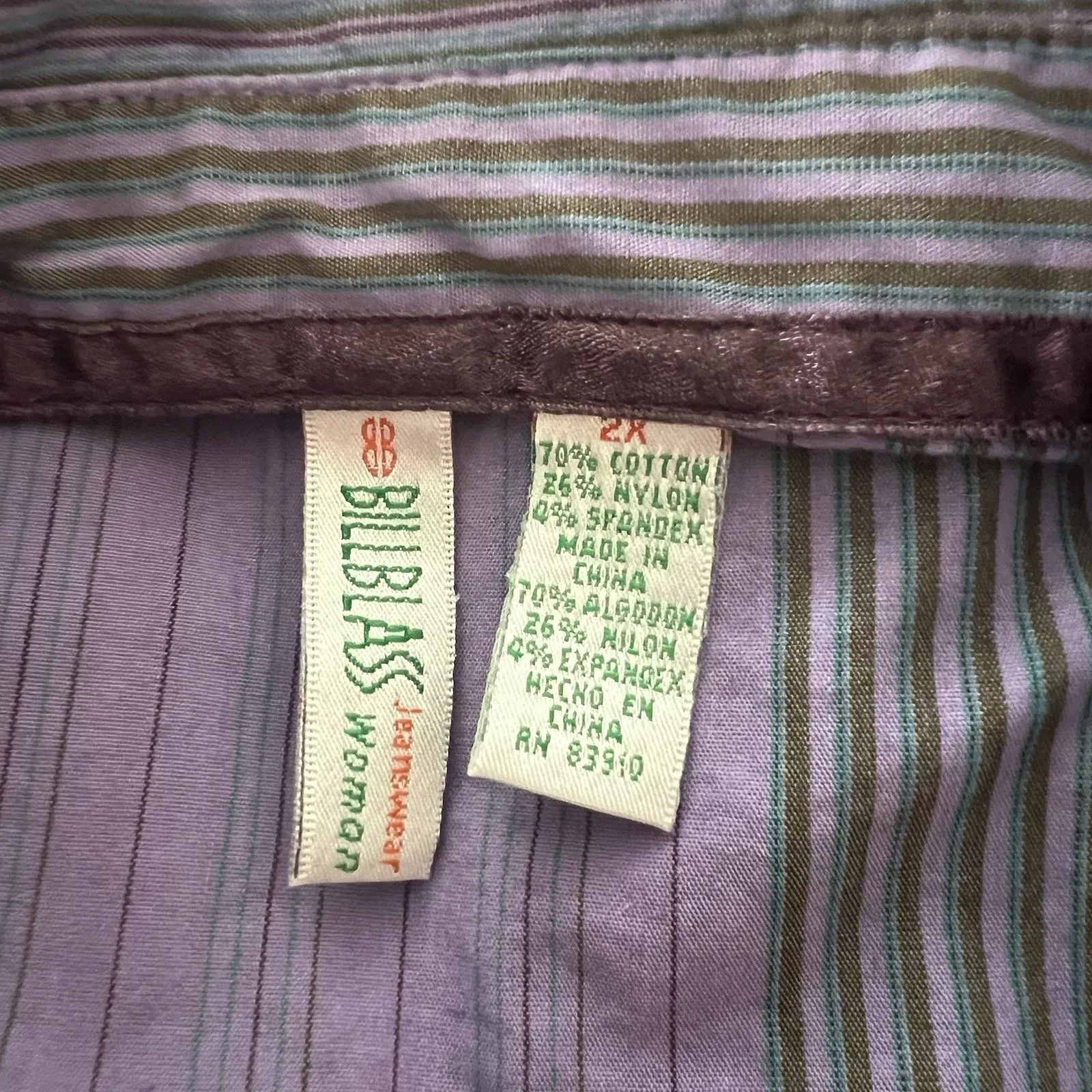 Billblass Women’s Shirt 2X Plaid Button Up Boxy - Image 3