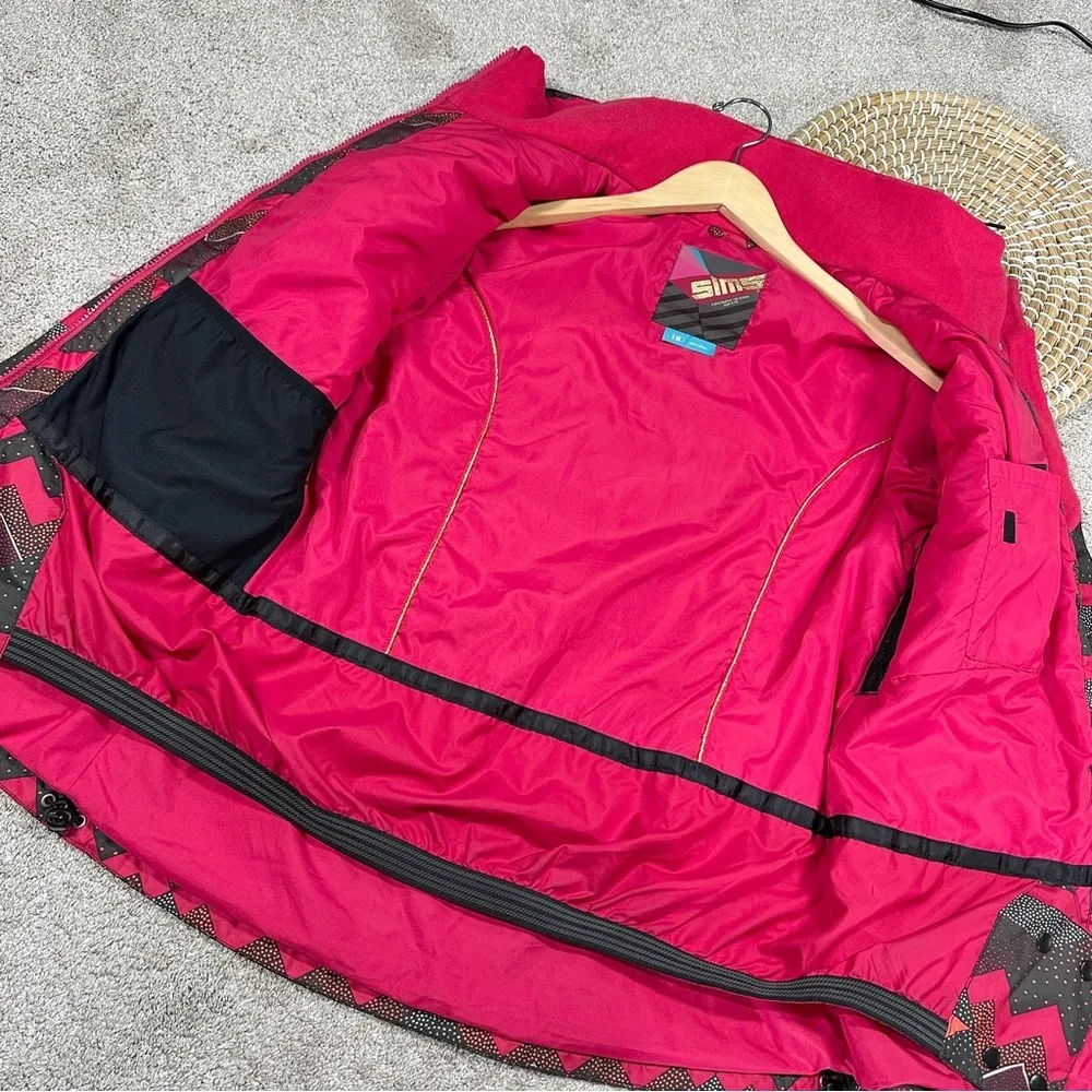 Sims Native Geometric Print Insulated Hooded Ski Snowboard Jacket Multicolored M Pink Size M - Image 9