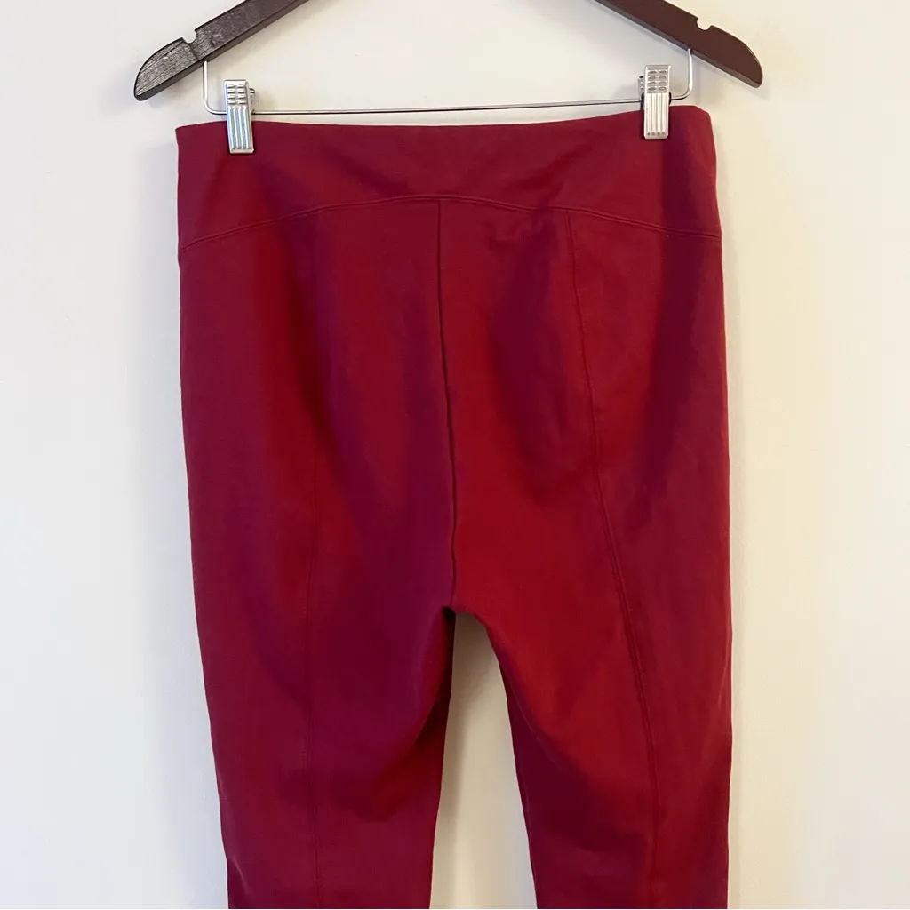 Matilda Jane Maroon Skinny Leg Ponte Pants Size Large High Rise Elastic Waist - Image 5