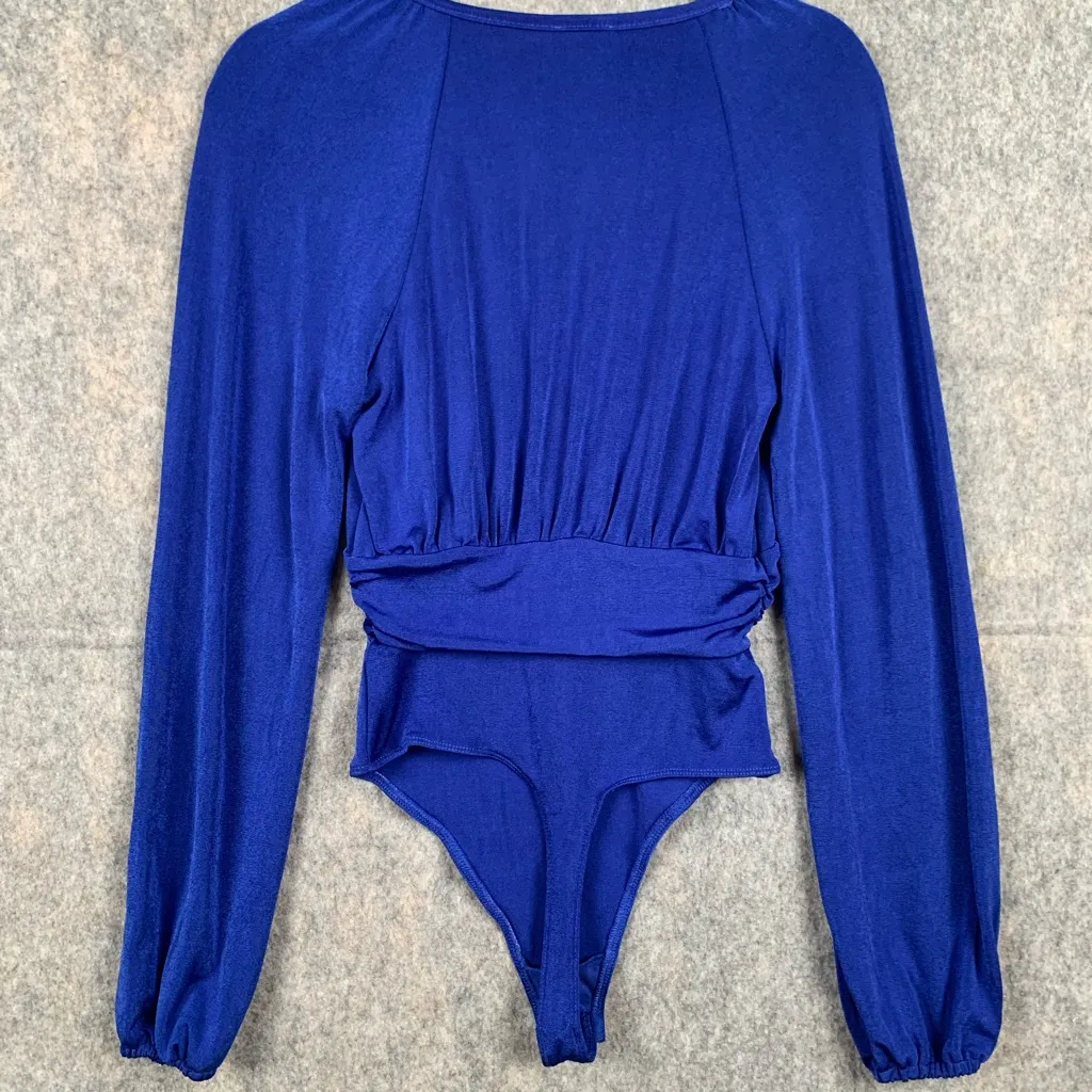 Free People Womens Sz S Intimately In Your Arms Bodysuit Electric‎ Indigo Blue - Image 5