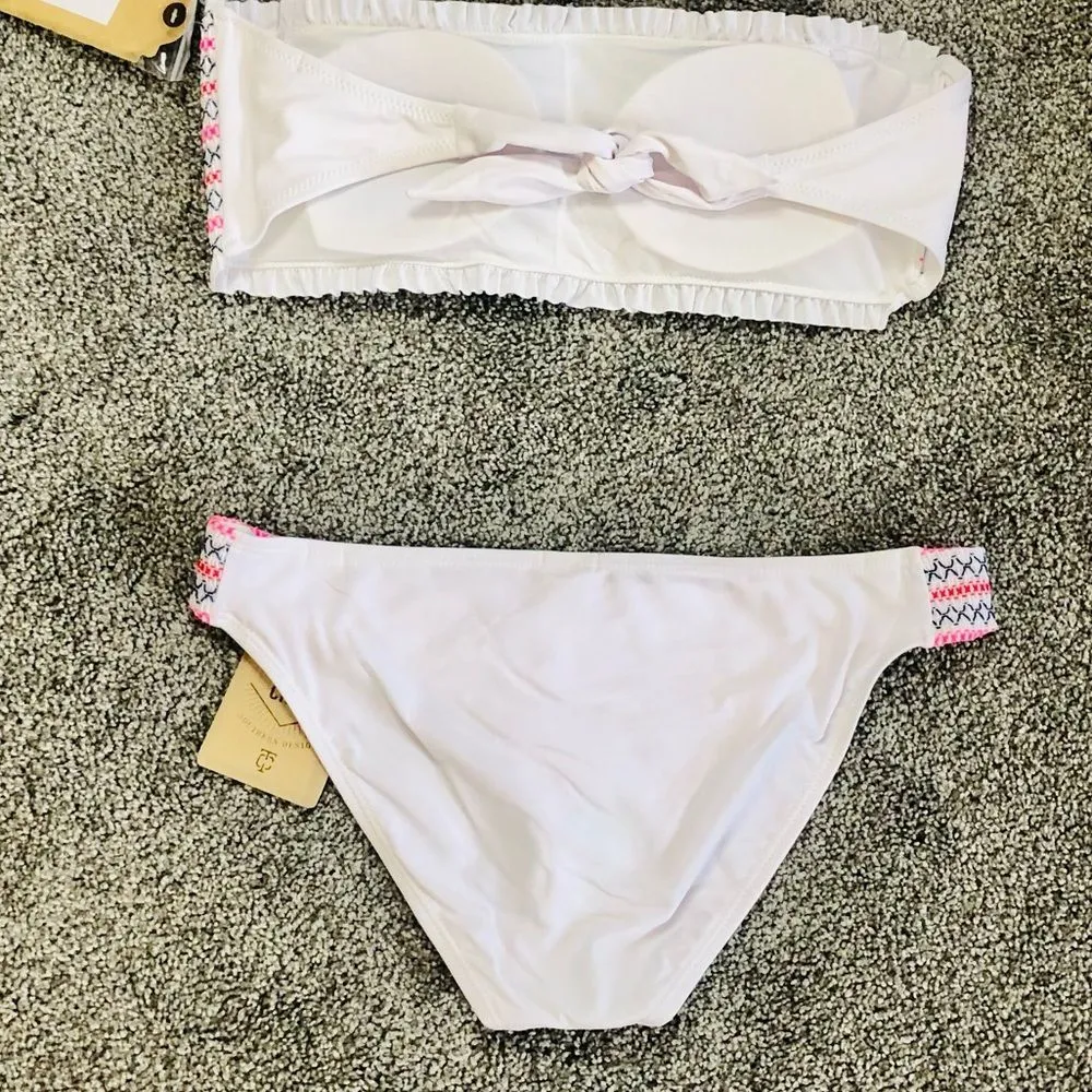 NWT True Craft Ocean Shore Smocked Bandaeu Top Bikini L/XL - Image 9