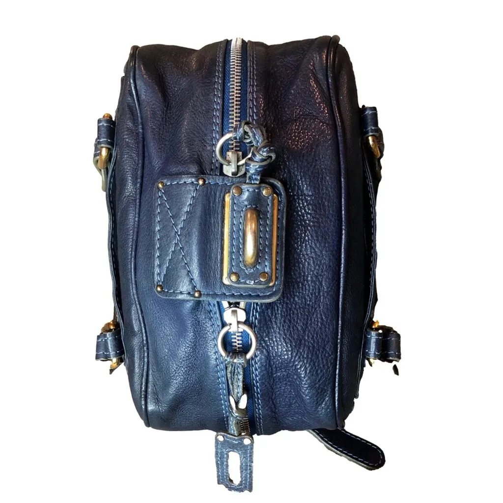 CHLOE Paddington Navy Blue Leather Tote Hand Bag CHLOE Padlock - Image 16