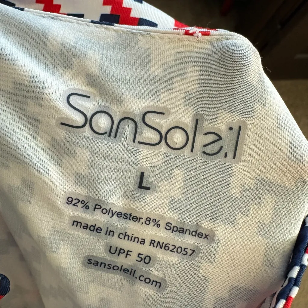 San Soleil Womens Athletic Golf Top Pickleball Red Black Size Large Sleeveless - Image 5