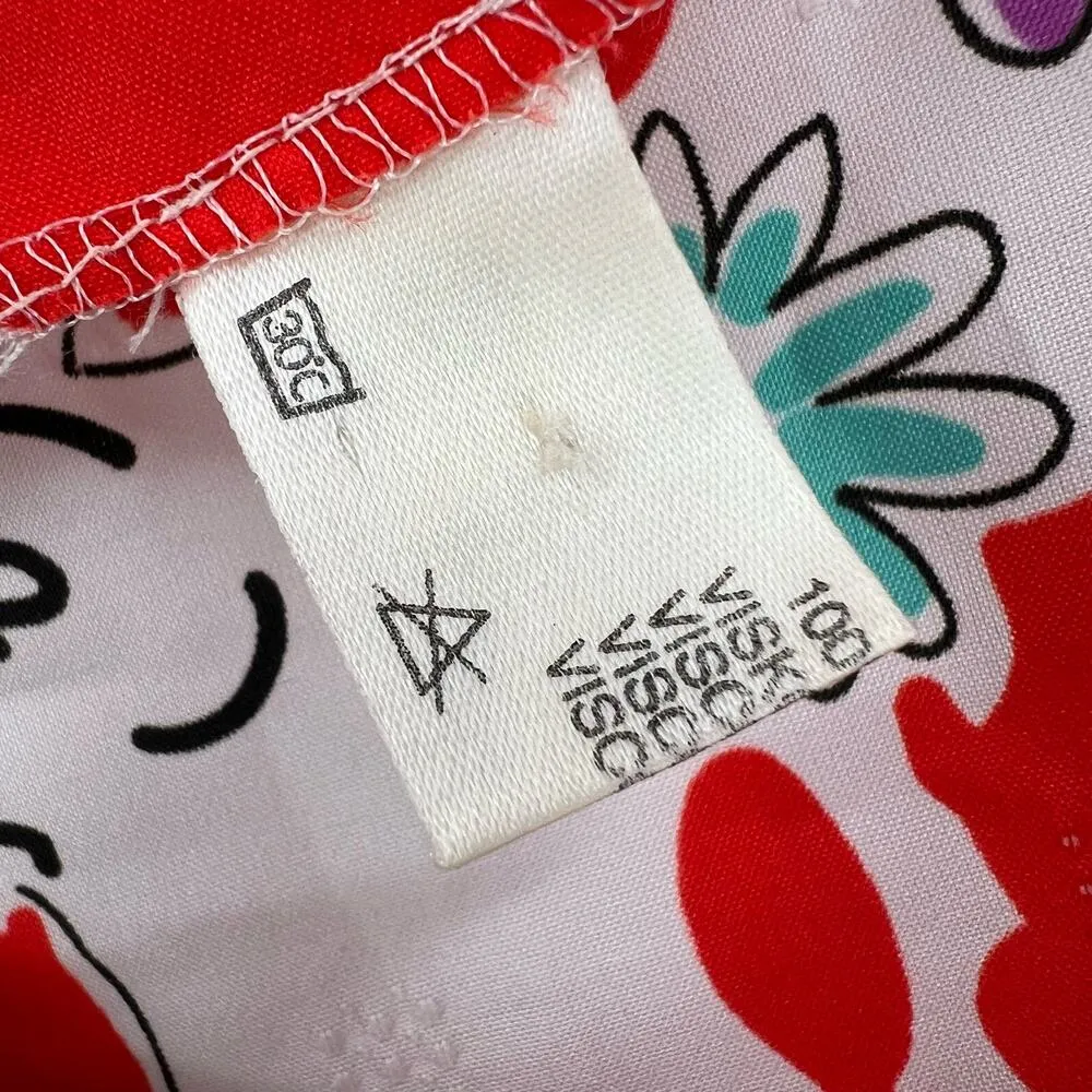 Bright Floral Silky Dress Lightweight 38 / Small White - Image 4