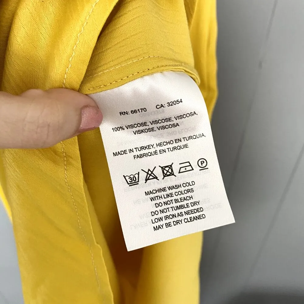 NEW Anthropologie Maeve La Habana Mango Yellow Ruffle Sleeveless Midi Dress L - Image 4