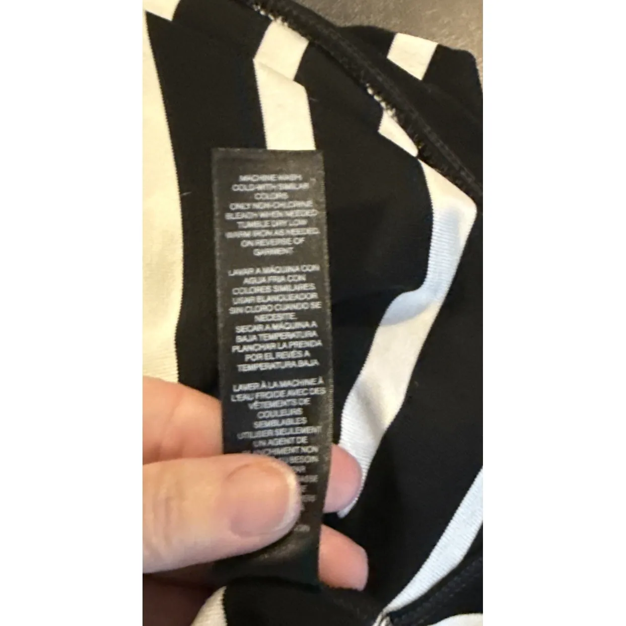 Chicos Travelers 2 US Large Black White Striped Open Front Cardigan Slinky - Image 5