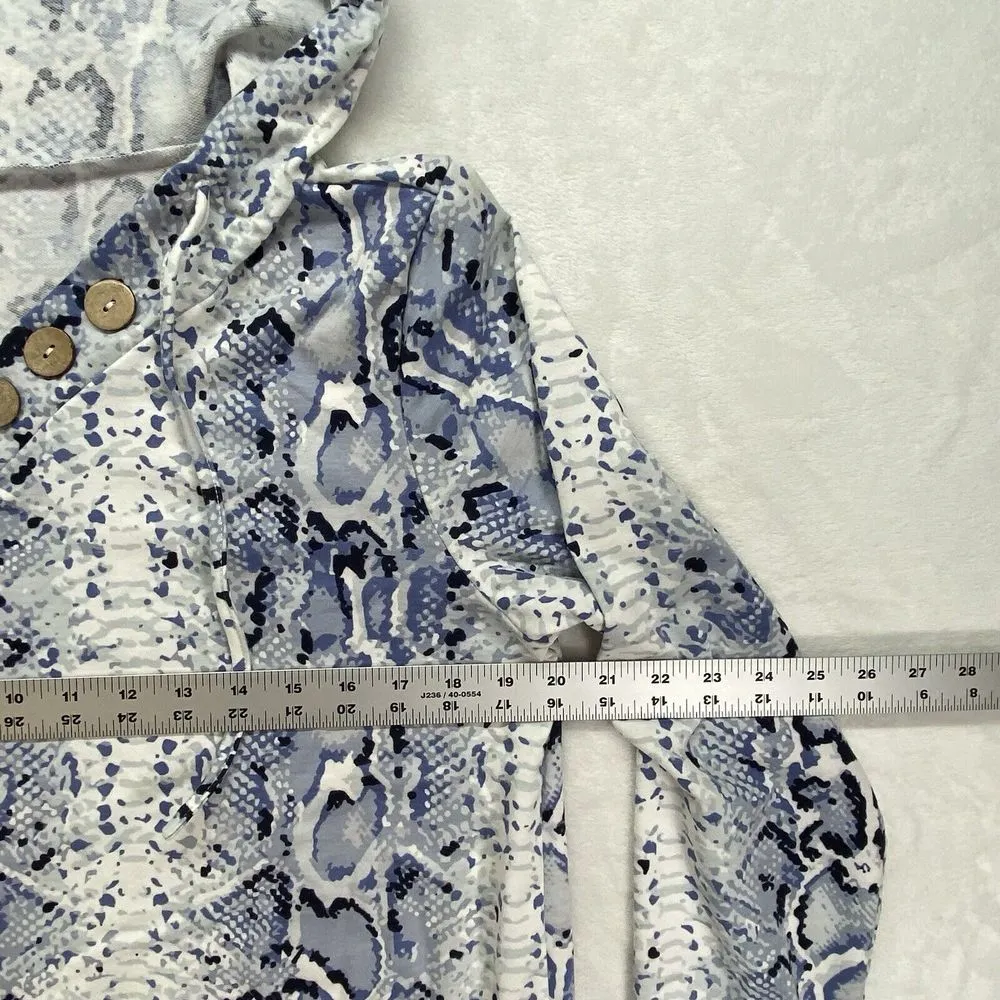 Unbranded Hoodie Womens Medium Snake print Long Sleeve V Neck Pullover - Image 2