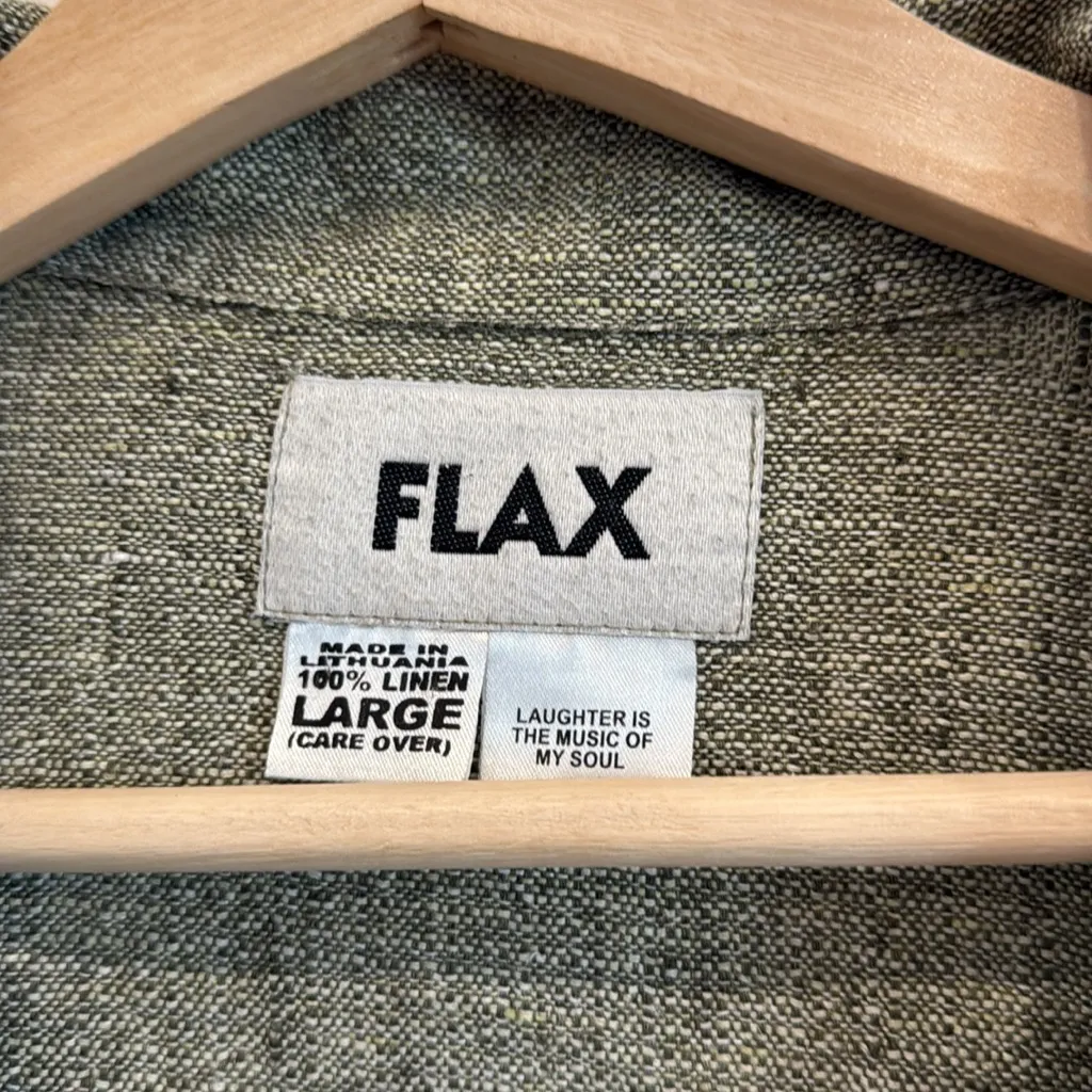 FLAX linen 3/4 sleeve button down shirt - Image 5