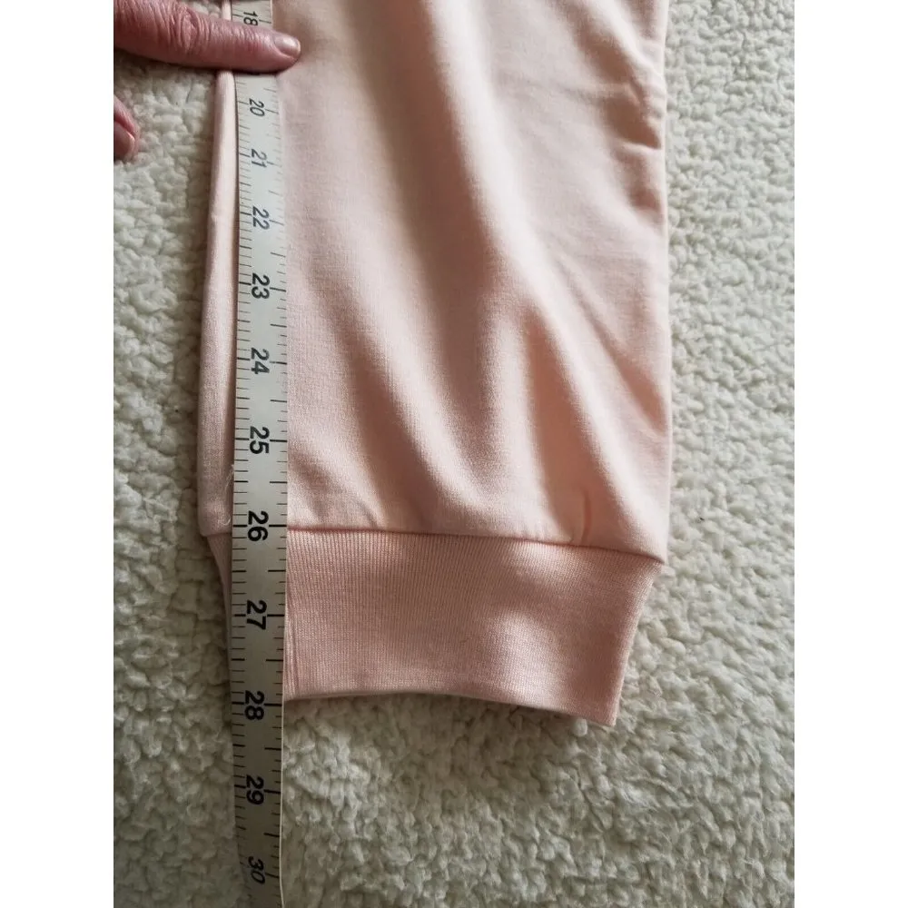 Badgley Mischka French Terry Jogger Pants with Pockets Blush Pink Women's Size M - Image 8