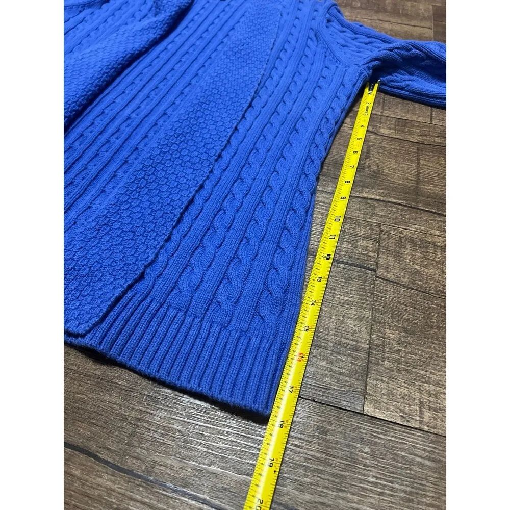 L.l. Bean cable knit royal blue cardigan - Image 4